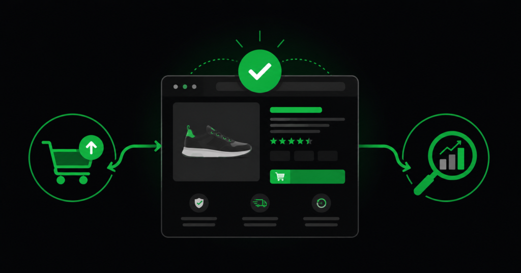 One ecommerce UX fix improving both conversions and search rankings shown flowing to two outcomes