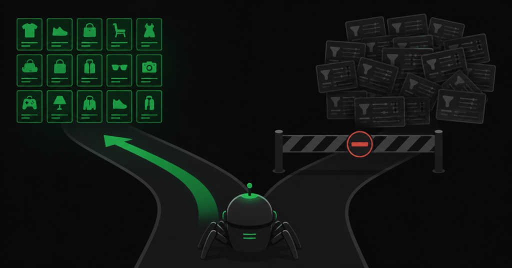 Robots.txt directing search crawler toward product pages and away from filter URLs
