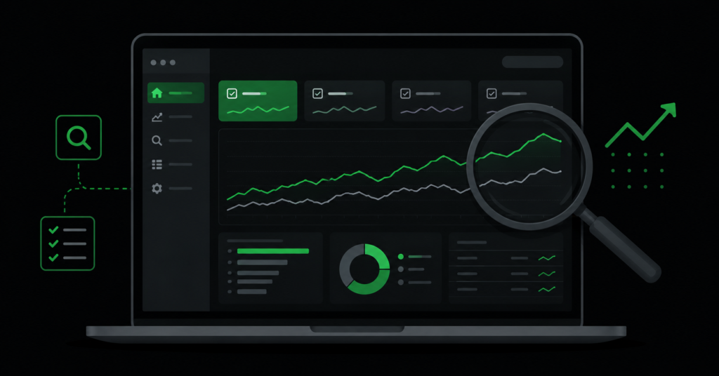 Google Search Console dashboard showing performance graph and reports for beginners